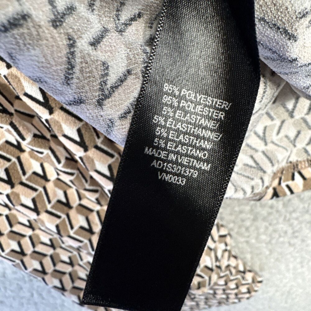 Adrianna Papell Geometric Print Long Sleeve Pullover V Neck Blouse Size Small - Picture 5 of 8